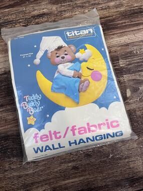 Vintage 1986 Teddy Beddy Bear Wall Hanging Kit, Unopened Felt Craft Kit, NOS